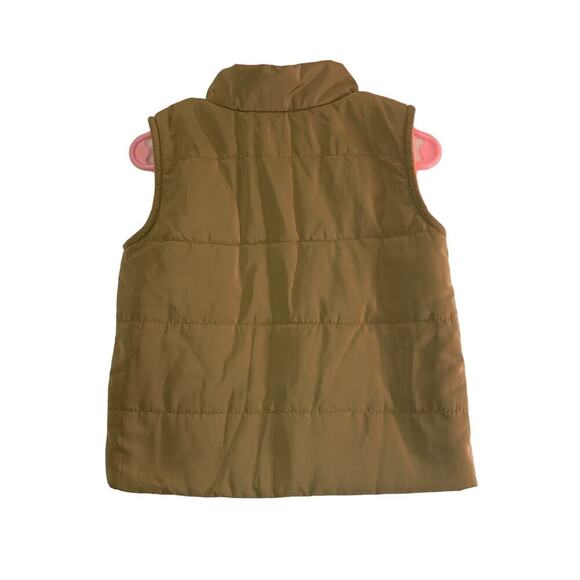 OSHKOSH B’GOSH Boy’s Tan with Orange Fleece Lining Snap Up Vest / Size: 18 Mos - Picture 2 of 10